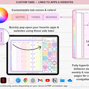 Digital Planner 2026 2027 Undated Goodnotes Planner iPad Planner Daily Weekly Planner Digital Journal ADHD Planner Goodnotes Template image 3