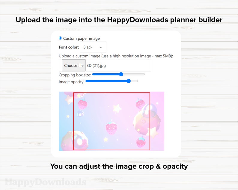 Anpassad samling av bakgrunder för planeringskalendern för HappyDownloads Landscape Digital Planners bild 9
