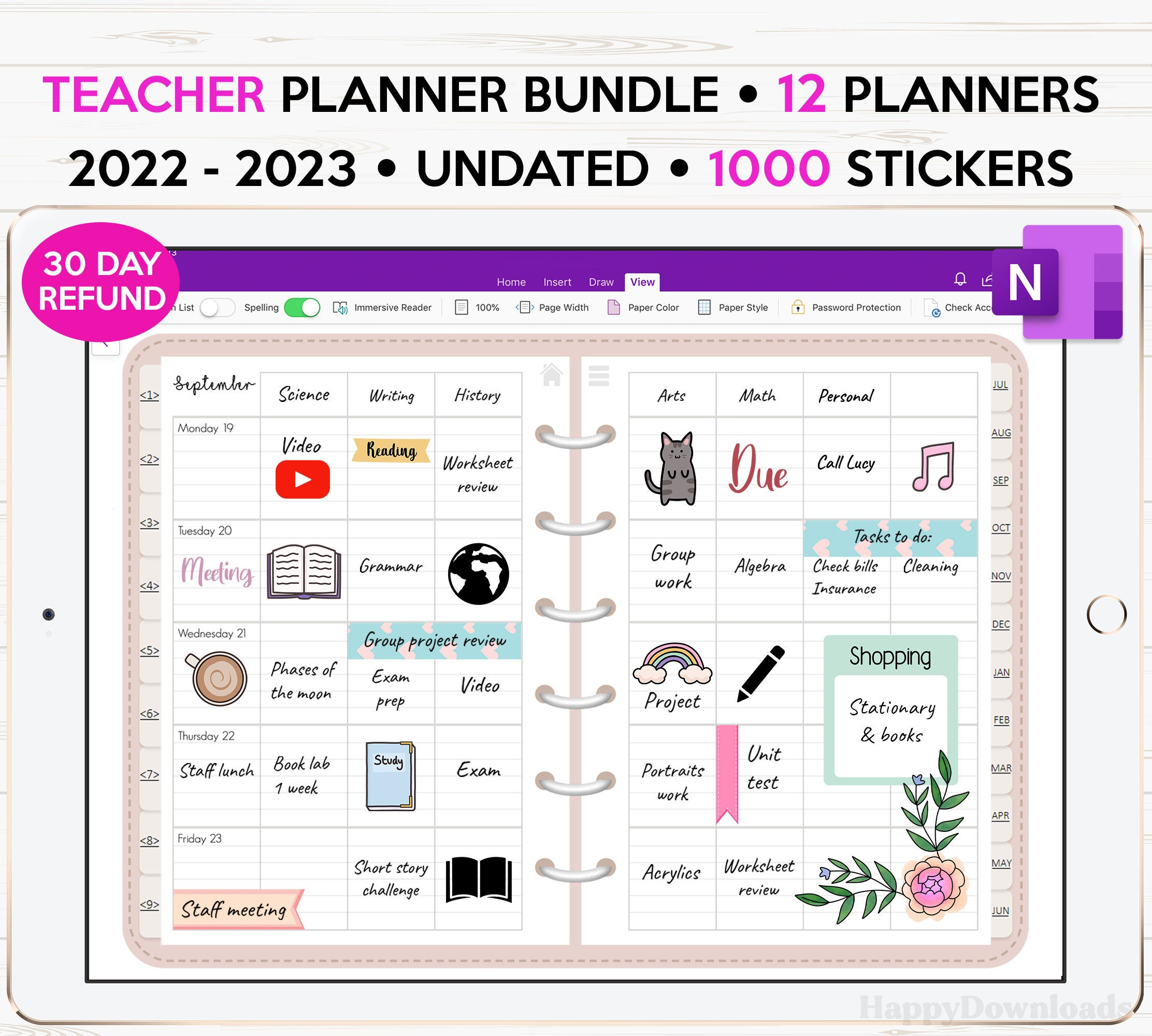 Onenote TEACHER Digital Planner 2022 2023 Onenote Planner - Etsy