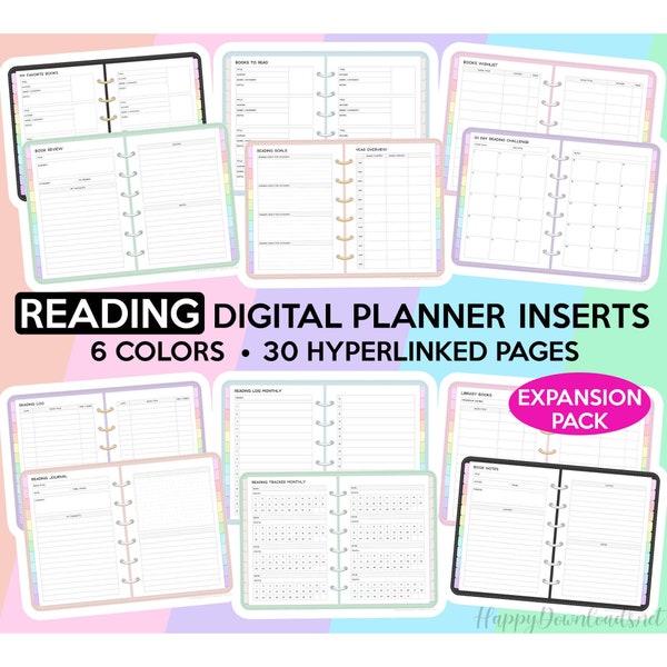 Reading Digital Planner Reading Journal Goodnotes Planner Reading Tracker Reading Log Book Planner Reading Challenge Readers Planner