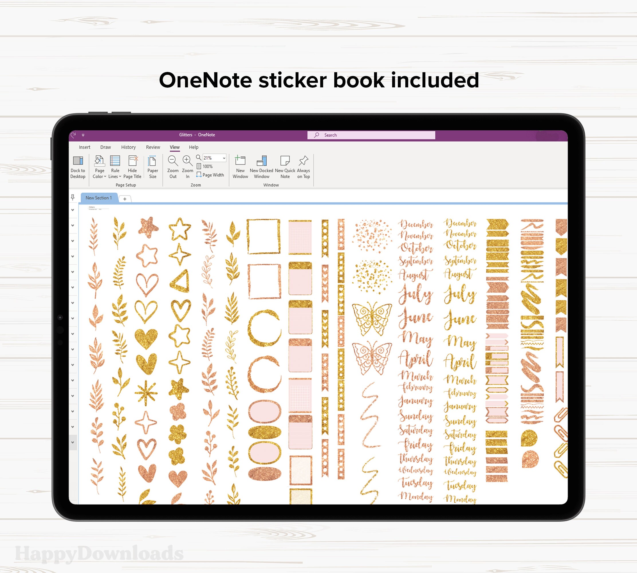 Sticker Notes Gold Glitter Digital Stickers, Gold Glittery Stickers, Goodnotes Stickers ...