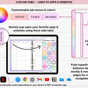 Digitaler Planer 2026/2027, undatiert, iPad-Planer, Goodnotes-Planer, digitales Tagebuch, Tagesplaner, Wochenplaner, ADHS-Planer Bild 3