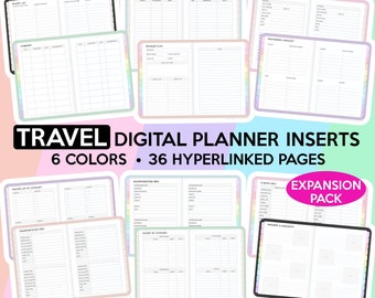 Travel Digital Planner Goodnotes Template Travel Planner Inserts Holiday Planner Travel Itinerary Vacation Planner Travel Checklist