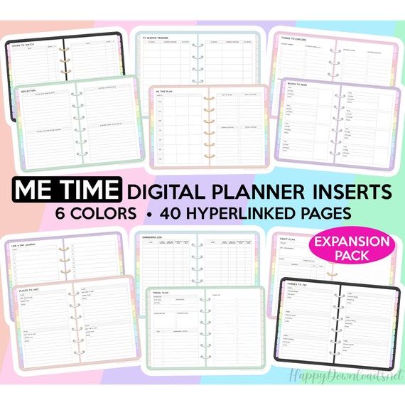 Me Time Digital Planner Self Care Planner Inserts Wellness Self Care Tracker Goodnotes Template Hobbies Planner Goodnotes Planner