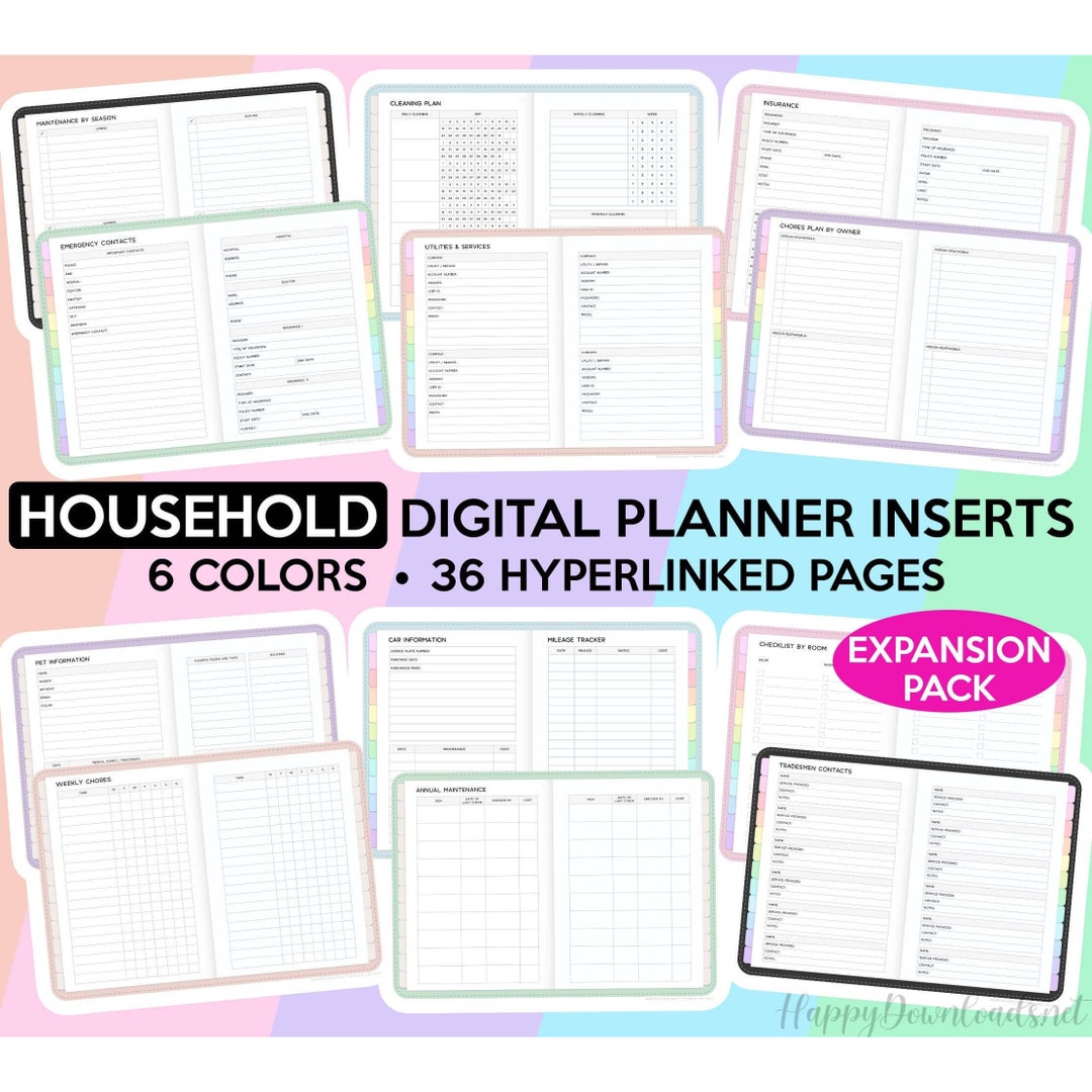 Household Digital Planner Goodnotes Template Home Digital Planner ...