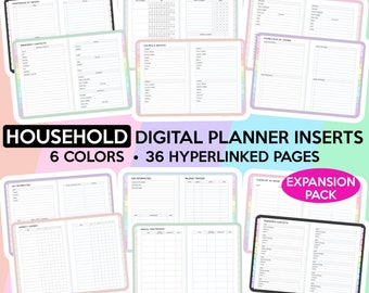 Household Digital Planner Goodnotes Template Home Digital Planner Inserts Family Planner Cleaning Planner Mom Planner Chores Tracker