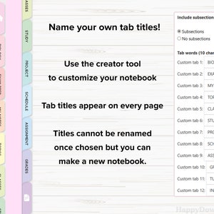 Portrait Digital Notebook with Tabs, Goodnotes Notebook, Student Notebook, Digital Notebooks, Digital Notes Templates, Notability Notebook image 4