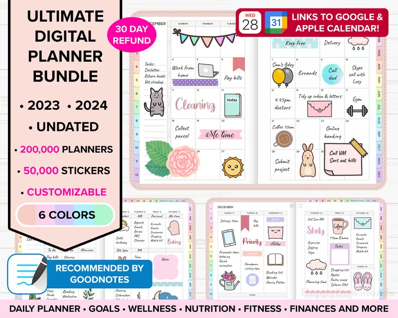 Ipad Planner Bundle 2023 Digital Planners 2023 Goodnotes Etsy