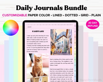 Digital Journal, Digital Daily Journal, 365 Journal, Goodnotes Journal, Hyperlinked, iPad Journal, Notability Journal, Digital Journals