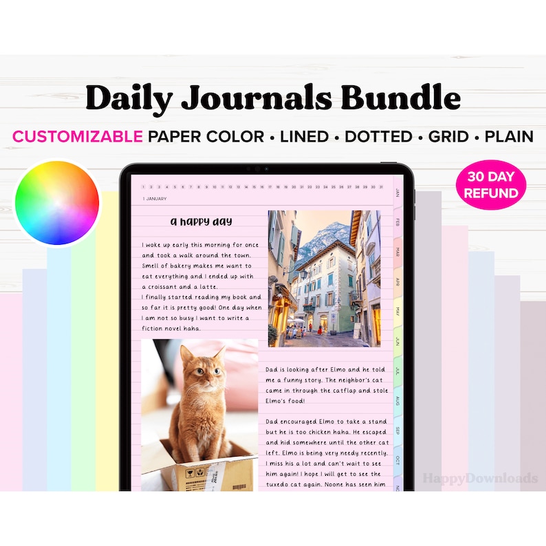 Digital Journal, Digital Daily Journal, 365 Journal, Goodnotes Journal, Hyperlinked, iPad Journal, Notability Journal, Digital Journals bild 1