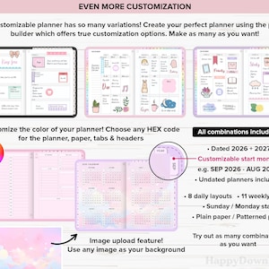 Digital Planner 2026 2027 Undated iPad Planner Goodnotes Planner Daily Planner Weekly Planner Digital Journal Digital Notebook ADHD Planner image 2