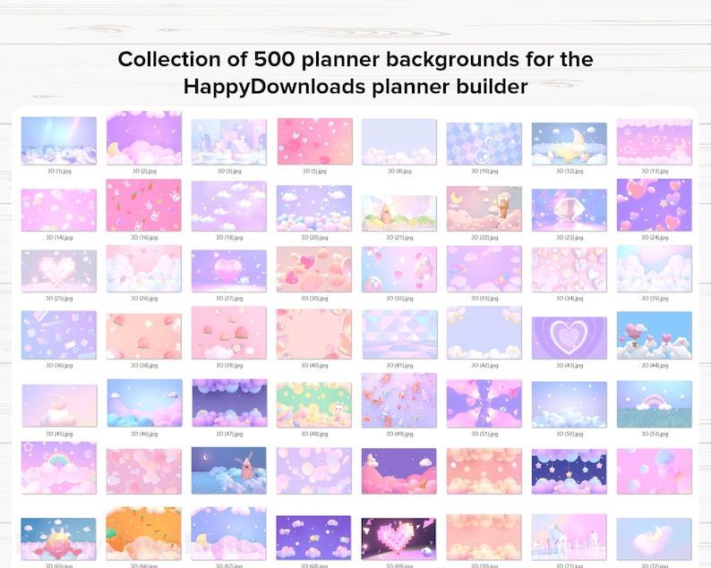 Anpassad samling av bakgrunder för planeringskalendern för HappyDownloads Landscape Digital Planners bild 3