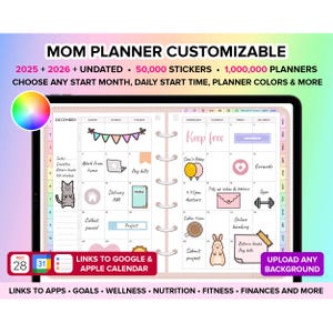 Mom Planner 2025 2026 Undated, Mom Digital Planner 2025, Household Planner, Home Planner, Pregnancy Planner, Goodnotes Planner, Mum Planner
