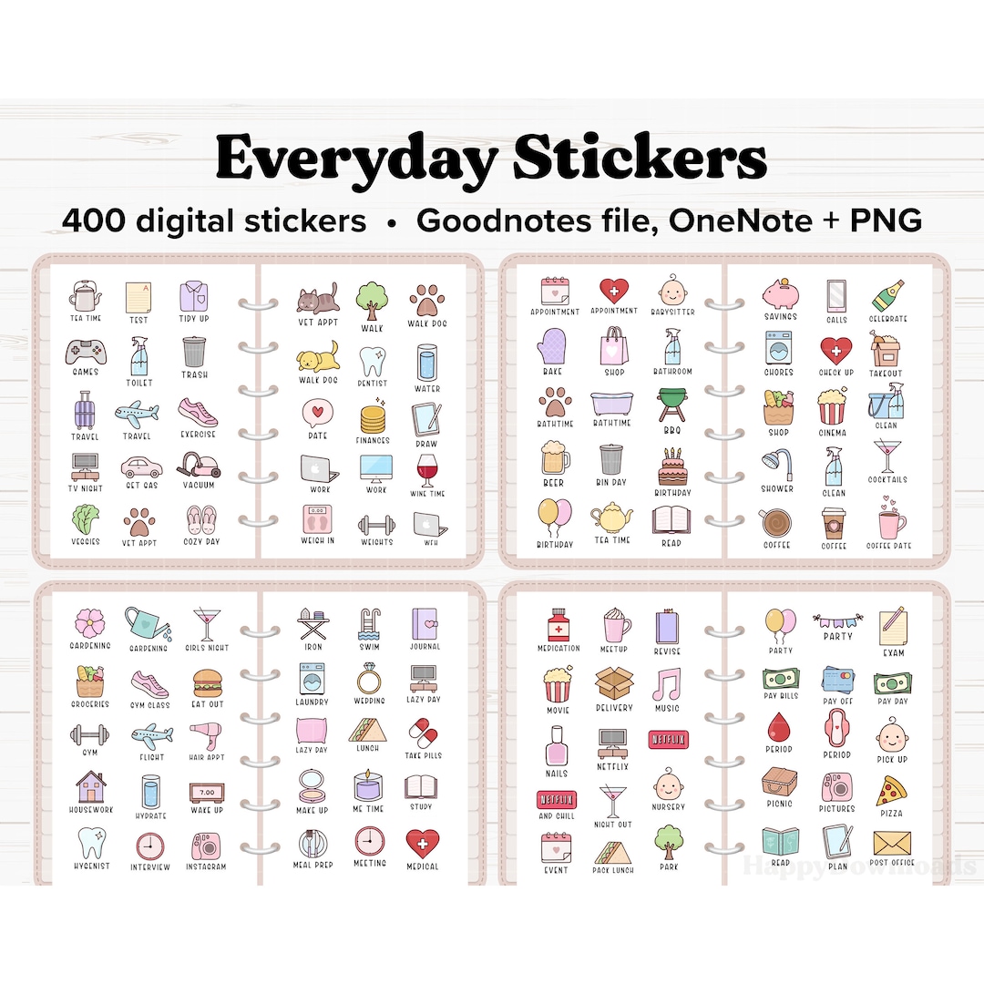 Everyday Life Digital Stickers Daily Planner Stickers iPad Etsy 日本