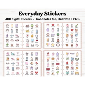 Everyday Life Digital Stickers, Daily Planner Stickers, iPad Stickers, Goodnotes Stickers, OneNote Stickers, Digital Planner Stickers, PNG