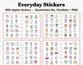 Everyday Life Digital Stickers, Daily Planner Stickers, iPad Stickers, Goodnotes Stickers, OneNote Stickers, Digital Planner Stickers, PNG