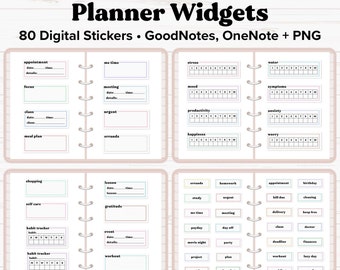 Planner Widgets Digital Stickers, Widget Stickers, Reminder Stickers, Goodnotes Stickers, OneNote, Digital Planner Stickers, iPad Stickers