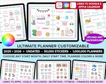 2025 Digital Planner Undated Planner Good Notes Planner Android Planner 2025 iPad Planner Goodnotes Template Digital Journal ADHD Planner