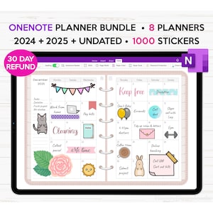 OneNote Digital Planner 2024 2025 & Undated, Hyperlinked OneNote Planner, Daily Planner, Weekly Monthly, OneNote Calendar, OneNote Templates