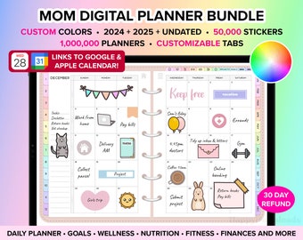 Mom Digital Planner 2024 2025 Undated Goodnotes Planner iPad Planner Digital Mom Planner Pregnancy Planner Household Planner Digital Journal