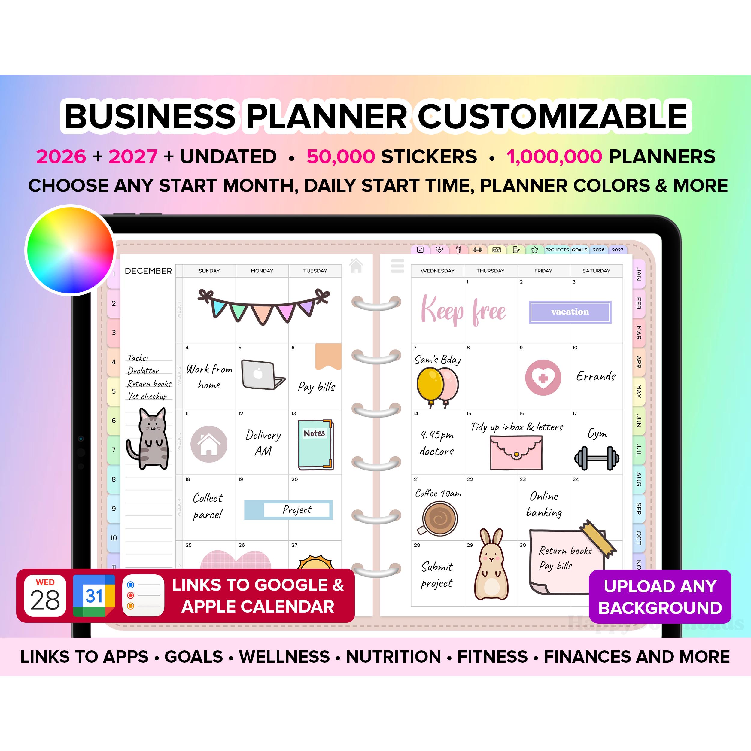 Business Planner 2026 2027 Undated, Business Digital Planner 2026 