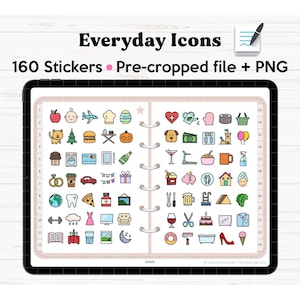Goodnotes Digital Sticker Book, Digital Stickers, Goodnotes Stickers, Everyday Icons Stickers, Digital Planner Stickers, iPad Stickers, PNG