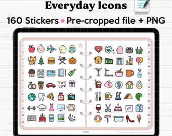 Goodnotes Digital Sticker Book, Digital Stickers, Goodnotes Stickers, Everyday Icons Stickers, Digital Planner Stickers, iPad Stickers, PNG