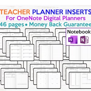Pacchetto di inserti per modelli di agenda digitale OneNote per insegnanti. NOTEBOOK