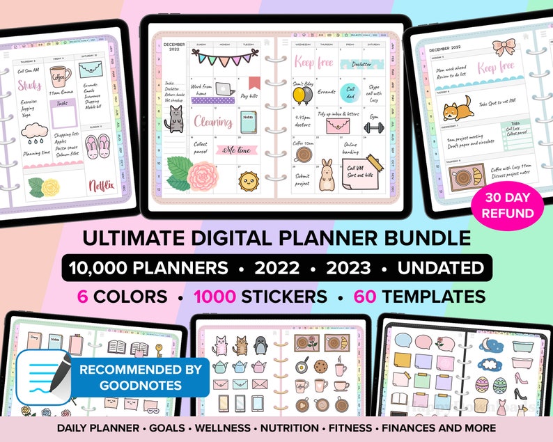 Digital Planner 2022 2023 Digital Planner Undated Digital Planner Goodnotes Planner Digital Planner iPad Planner Goodnote 