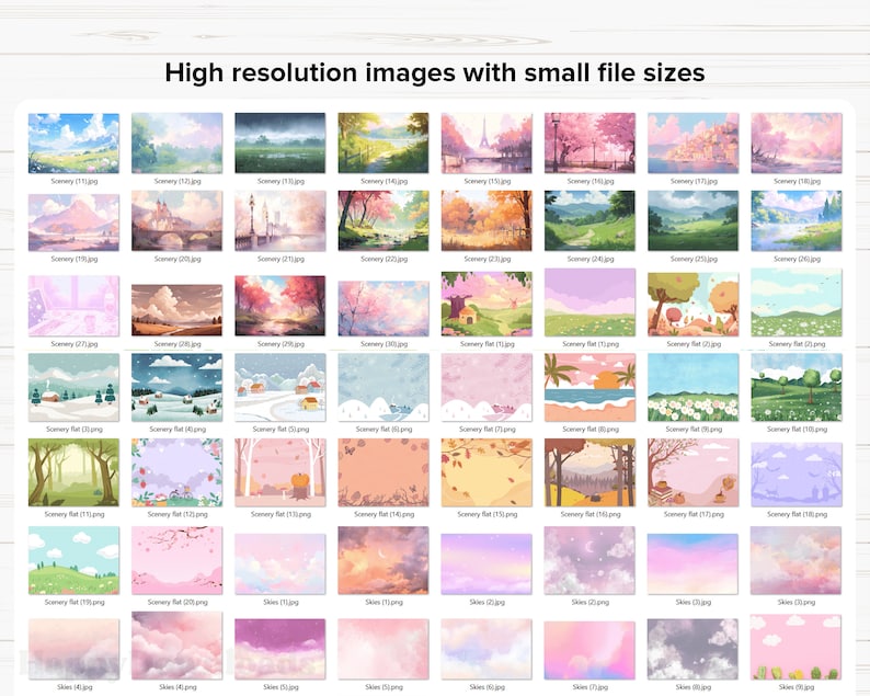 Anpassad samling av bakgrunder för planeringskalendern för HappyDownloads Landscape Digital Planners bild 5