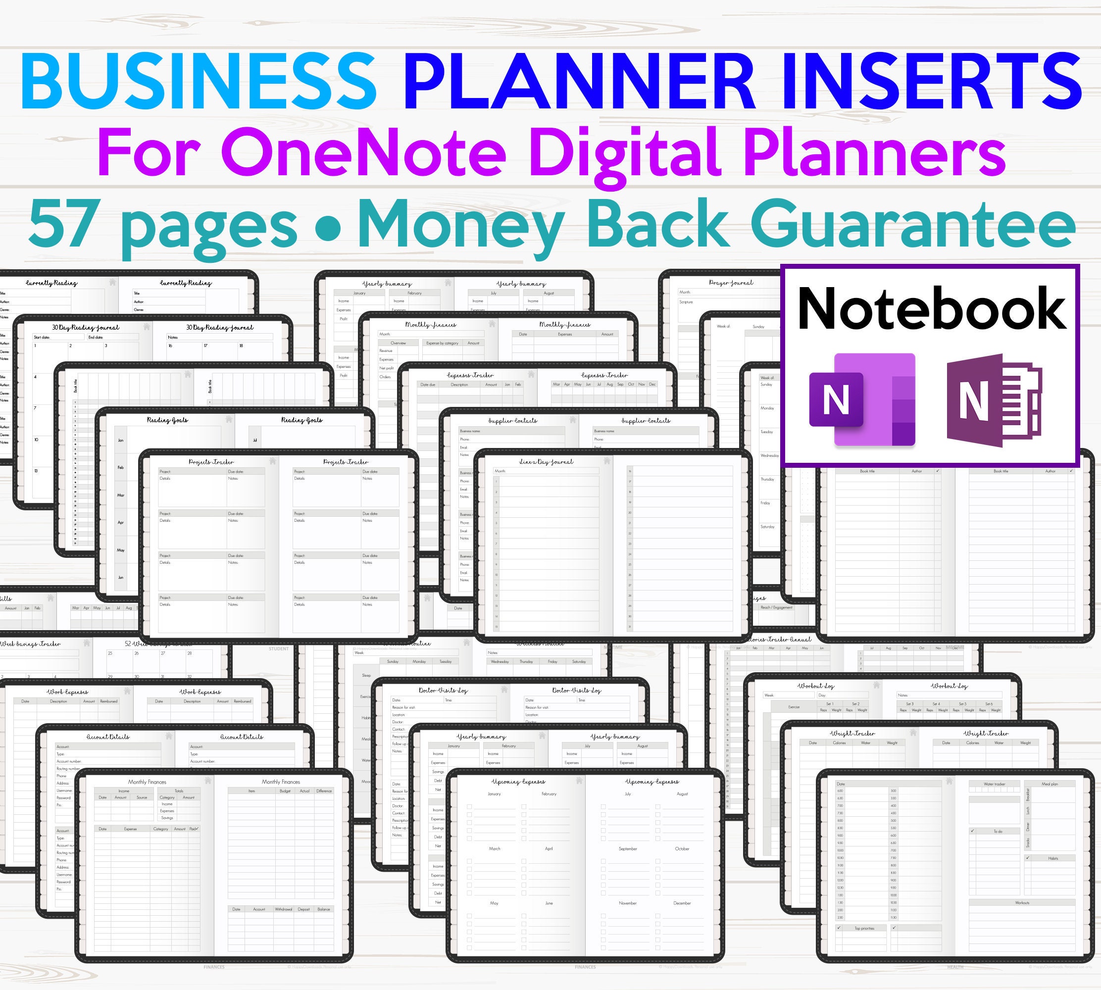 Business Entrepreneur OneNote Digital Planner Templates Etsy