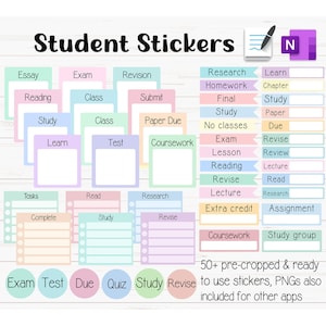 Student Digital Stickers, Goodnotes Stickers, Student Stickers, Digital Planner Stickers, Study Stickers, School Stickers, iPad Stickers PNG