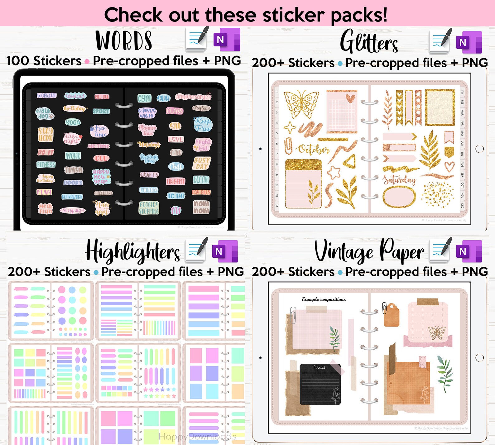 Travel Onenote Digital Planner Templates Inserts Pack REGULAR Etsy