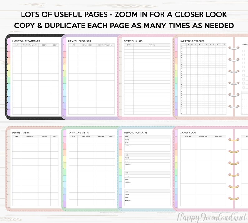 Health Digital Planner Health Planner Fitness Planner Health Tracker Medical Planner Workout Tracker Goodnotes Template Workout Planner image 9