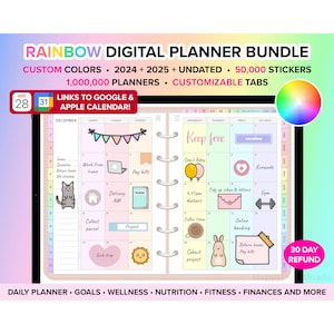 Digital Planner 2024 2025 Undated Goodnotes Planner iPad Planner Daily Weekly Planner Digital Journal ADHD Planner Goodnotes Template