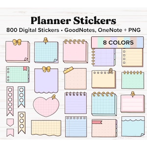 Digital Planner Stickers, Digital Sticky Notes, Functional Digital Stickers, Goodnotes Elements Stickers, OneNote Stickers, PNG Stickers