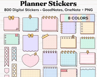 Digital Planner Stickers, Digital Sticky Notes, Functional Digital Stickers, Goodnotes Elements Stickers, OneNote Stickers, PNG Stickers
