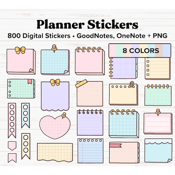 Digital Planner Stickers, Digital Sticky Notes, Functional Digital Stickers, Goodnotes Elements Stickers, OneNote Stickers, PNG Stickers