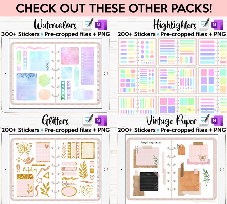 Goodnotes Digital Stickers Book 160 Stickers Pack Goodnotes - Etsy