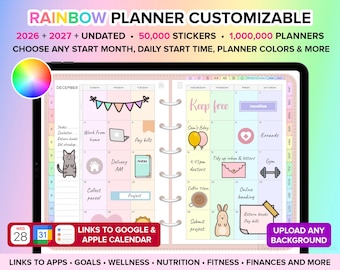 Digital Planner 2026 2027 Undated Goodnotes Planner iPad Planner Daily Weekly Planner Digital Journal ADHD Planner Goodnotes Template