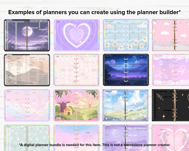 Anpassad samling av bakgrunder för planeringskalendern för HappyDownloads Landscape Digital Planners bild 2