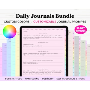 Digital Daily Journal Prompts, Digital Gratitude Journal, Manifestation, Digital Journal, Goodnotes Journal, Digital Journals, iPad Journal