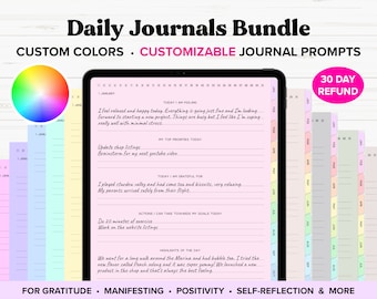 Digital Daily Journal Prompts, Digital Gratitude Journal, Manifestation, Digital Journal, Goodnotes Journal, Digital Journals, iPad Journal