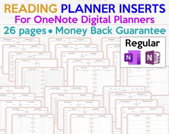 Reading OneNote Digital Planner Templates Inserts Pack REGULAR