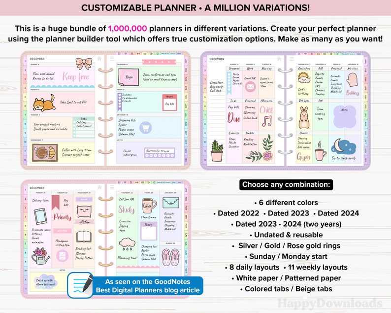 Digital Planner 2023 2024 Undated Digital Planners Goodnotes Etsy UK