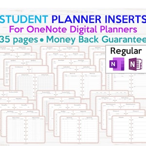 Student OneNote Digital Planner Vorlagen Inserts Pack REGULAR