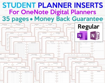 Student OneNote Digital Planner Templates Inserts Pack REGULAR