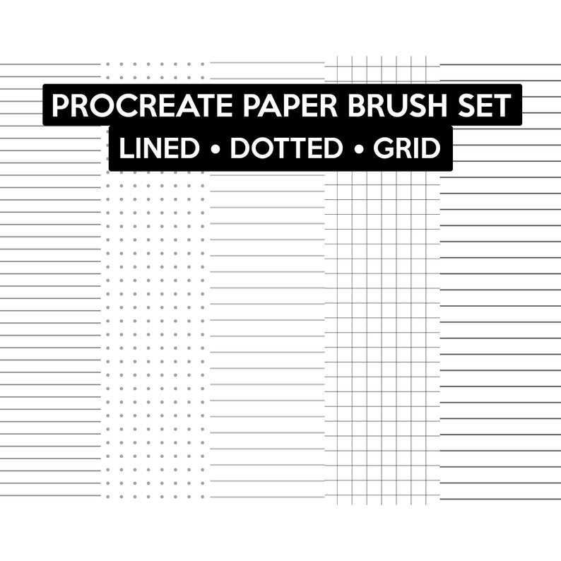 Procreate Papperspenslar Set Linjerat Grid Dotted Pack bild 1