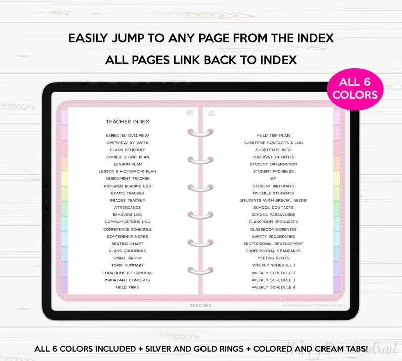 Teacher Digital Planner Teacher Planner Teaching Planner School Planner ...