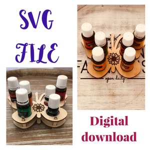 Schmetterling ätherisches Öl Flasche Halter SVG / digitaler Download / Glowforge bereit